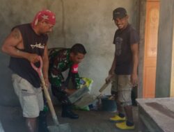 Tunjang Pembangunan di Desa, Babinsa dan Warga Karya Bhakti Bersama