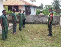 Jaga Sinergitas Menjaga Kamtibmas, Babinsa Koramil-05/Wonreli Komsos dengan Linmas