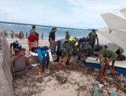 Dandim 1511/P.Moa Pimpin Bersih-Bersih Pantai Tiakur