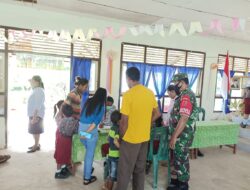 Babinsa Serwaru, Dampingi TIM Nakes Lakukan Serbuan Vaksinasi Covid-19 Bagi Anak Usia 6-11 Tahun
