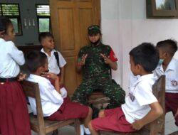 Babinsa serda hamiadi, Berikan Materi Wasbang Kepada Murid Sekolah Dasar