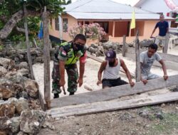 Wujud Nyata, Babinsa Lakukan Karya Bakti Bantu Warga Binaan