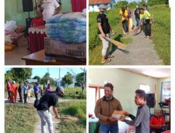 DLH Dan BPBD MBD Giat Kerja Bakti Dan Pembagiat Bantuan, kepada Masyarakat Desa Moain