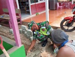 Wujud Nyata, Babinsa Lakukan Karya Bakti Bantu Warga Binaan