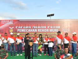 DANLANTAMAL IX AMBON BRIGJEN TNI (MAR) SAID LATUCONSINA, M.M., M.T., HADIRI PEMECAHAN REKOR MURI MENYANTAP PAPEDA TERBANYAK SECARA HYBRID