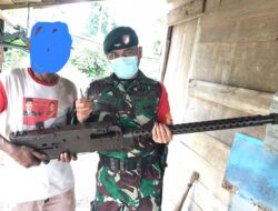 Satgas Yonif RK 732/Banau Kodam XVI/ Patimura, Dapatkan Senjata Organik Dari Masyarakat
