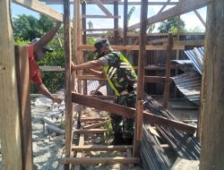 Jali Hubungan Baik, Babinsa Bantu Pembagunan Runah Warga Binaan