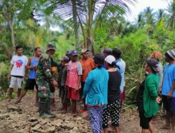 Masyarakat Dusun Putihair Antusias Bantu Satgas TMMD Pembersihan Lokasi Bak Air