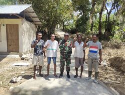 Antusisa Warga bersama Anggota TMMD ke-115, berhasil tuntaskan 2 jalan rabat beton