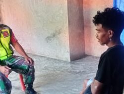 Pererat Silaturahmi Dengan Warga Binaan, Babinsa Giat Komsos