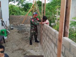 Bersinergis Dengan Rakyat, Babinsa Bantu Pembagunan Rumah Warga Binaan
