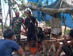 Babinsa Monitoring Dan Dampingi Warga Lakukan Pengeboran Air Bersih