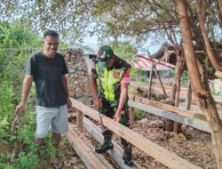 Babinsa Koramil 1511-06/Wetar, Bantu Warga Pembuatan Rangka Rumah