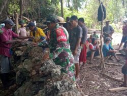 Melalui Karya Bakti, Babinsa Bantu Warga Perbaiki Lutur Kebun Jemaat