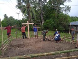 Menyambut Hari Paskah, Babinsa Bersama Warga Membuat Taman Paskah