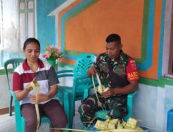 Bagun Silaturahmi, Babinsa Komsos Dengan Ibu Pendeta