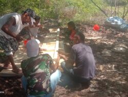 Babinsa-01/Tiakur, Bantu Warga Pembangunan Tower Tangki Air Bersih