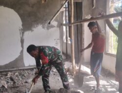Kemanunggalan TNI-Rakyat, Babinsa Bantu Warganya Proses Pembangunan Rumah Ibadah