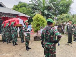 Dandim Pimpin Upacara Persemayaman dan Pemakaman Secara Militer Jenazah Alm Serda Andreas Mie.