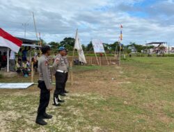 Personel Polres MBD, Amankan Jalannya Kompetisi Sepak Bola, Wujudkan Situasi Kamtibmas Yang Kondusif