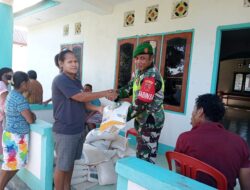 Babinsa Giat Berbagi Kasih Penyerahan Bantuan Pangan Kepada Warga Binaan
