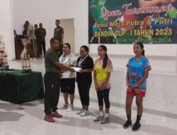 Pasiter Dim/P.Moa, Resmi Tutup Open Turnamen Tenis Meja Dandim Cup I Tahun 2023