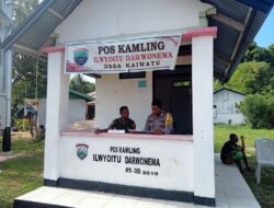 Bhabinkamtibmas Lakukan Kegiatan Pembinaan Satkamling Sebagai Upaya Penguatan Potensi Masyarakat Jelang Pemilu 2024