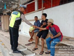 Sat Lantas Polres MBD Sambang Warga, Berikan Edukasi Kepada Warga Pentingnya Disiplin Dalam Berlalu Lintas