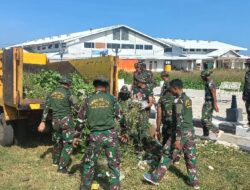 Kodim 1511/P.Moa, Dampingi Pemda Giat Jumat Bersih Beserta Instansi Terkait