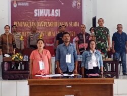 Dandim 1511/P. Moa, Hadiri Simulasi Pemungutan Dan Penghitungan Suara Pemilihan Tahun 2024