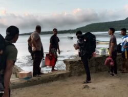 Personel Polres MBD Bergeser Menuju Lokasi TPS Amankan Pemilu 2024 di Kec. Mdona Hyera