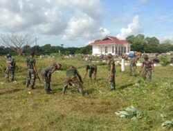 Bagun Sinergitas, TNI-Polri Bersama PNS Dan Masyarakat Giat Pembersihan Lapangan Kalwedo