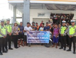 Satuan Lantas Polres MBD, Giat Berbagi Takjil Jelang Buka Puasa