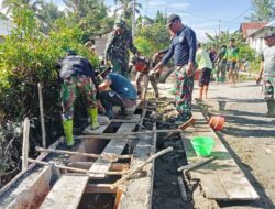 Lanjut Pembagunan Drainase Di Desa Waenetat, Pj Bupati Apresiasi Giat TMMD Kodim 1506/Namlea