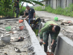 TMMD Ke-120, Telah Mencapai Tahap Akhir Pembangunan Drainase