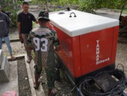 Satgas TMMD Ke-120 Kodim 1506/Namlea Perbaiki Mesin Diesel Pembangkit Listrik