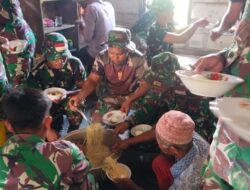 Sebelum Perpisahan, Anggota Satgas TMMD Ke-120 Kodim 1506/Namlea Makan Bersama Warga