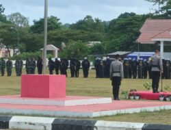 Polres MBD Giat Apel Gelar Pasukan Sispamkota Mantap Praja Salawaku 2024
