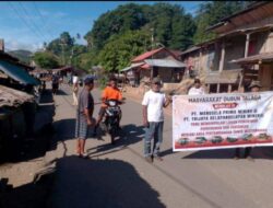 Warga Dusun Talaga Gelar Panduk Penolakan Terhadap PT. Trujaya 88 Dan PT. MPM Di Jalan Raya