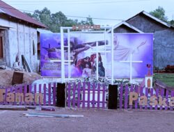 Warga Unit Kerub Tiakur Sambut Paskah Dengan Membuat Taman dan Lampion
