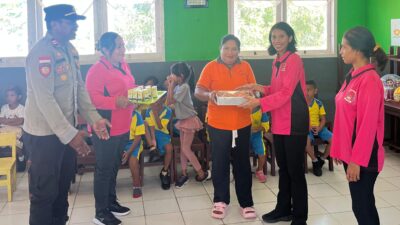 Polsek Wetar Bersama Bhayangkari Lakukan Pendampingan Cegah Stunting di TK Ilwaki