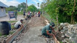 Progres Jalan Rabat TMMD di Desa Moain Tembus 70 Persen