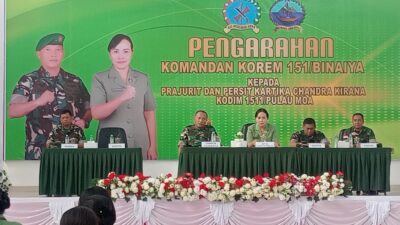 Bertemu Personel Kodim Moa, Danrem Binaya Tekankan Disiplin dan Soliditas