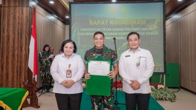 Kodam XV/Pattimura dan Kementan Perkuat Sinergi Cetak Sawah di Maluku dan Maluku Utara