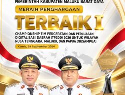 MBD Raih Kabupaten Terbaik I TP2DD 2026 Wilayah Nusampua